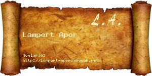 Lampert Apor névjegykártya